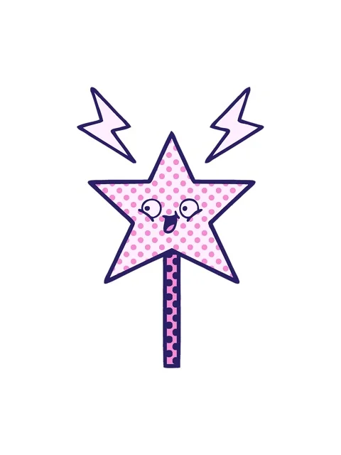 Shine light effect animation of comic book style cartoon of a magic wand Stock Footage 324302574