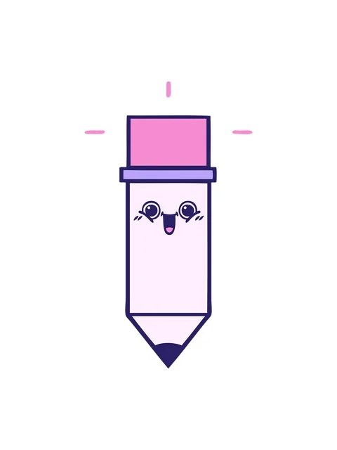Shine light effect animation of cute cartoon of pencil Stock Footage 324074114