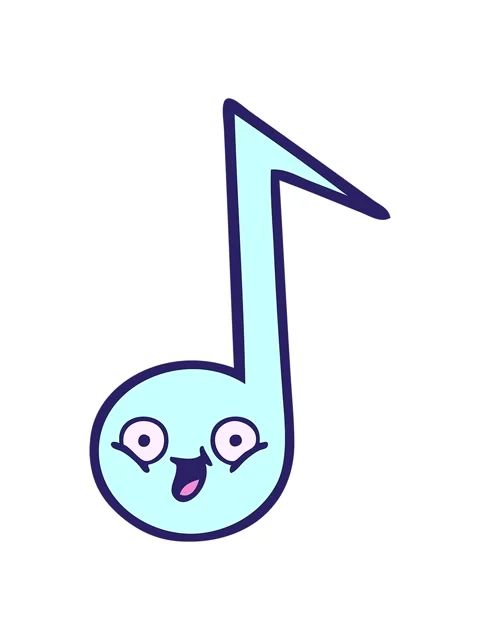 Shine light effect animation of cute cartoon of a musical note Stock Footage 324118748