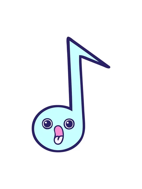 Shine light effect animation of cute drawing of a musical note Stock Footage 324200129