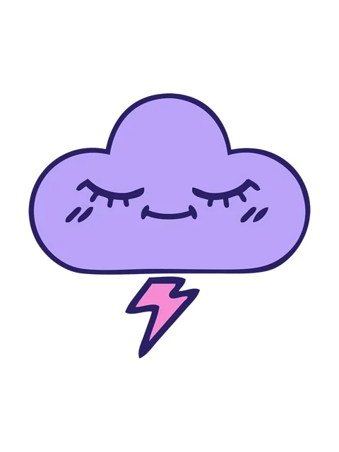 Shine light effect animation of cute cartoon of a storm cloud drawing Stock Footage 324212945
