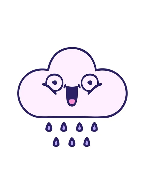 Shine light effect animation of cute cartoon of a rain cloud Stock Footage 324293318