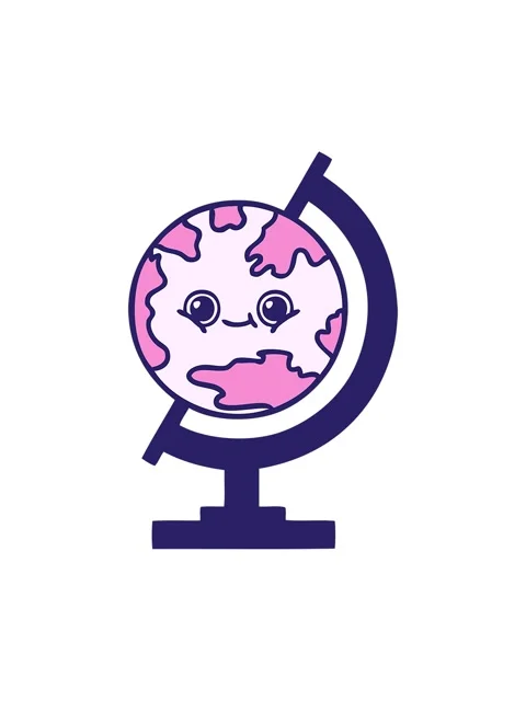 Shine light effect animation of cute cartoon of a globe of the world Stock Footage 324304081