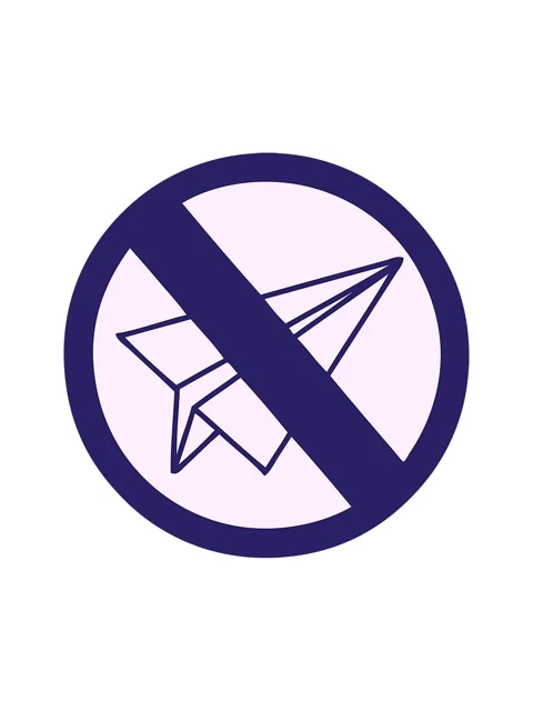 Shine light effect animation of cute cartoon of a no paper aeroplanes allowed Stock Footage 324335063