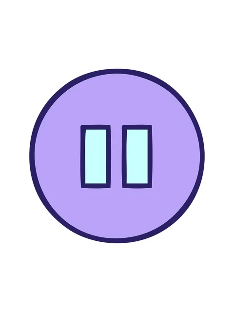 Shine light effect animation of cute cartoon of a pause button Stock Footage 324377501