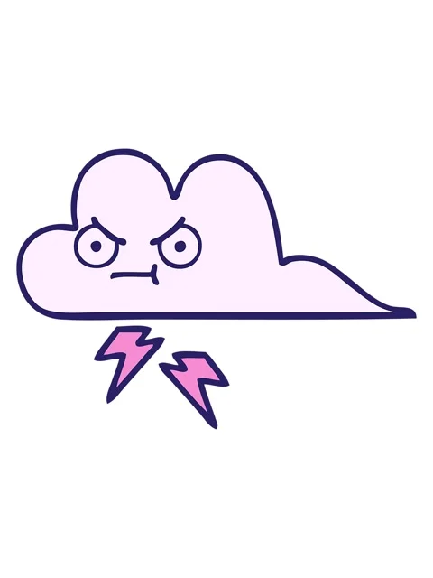 Shine light effect animation of cute cartoon of a thunder cloud Stock Footage 324392216