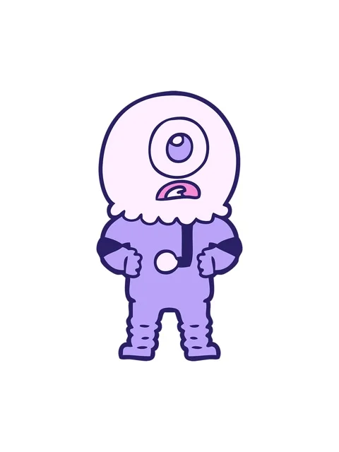 Shine light effect animation of cyclops alien spaceman cartoon Stock Footage 324180829