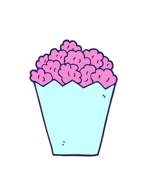 Shine light effect animation of a doodle of popcorn Stock Footage 324153327