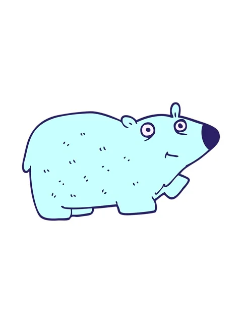 Shine light effect animation of doodle polar bear Stock Footage 324392828
