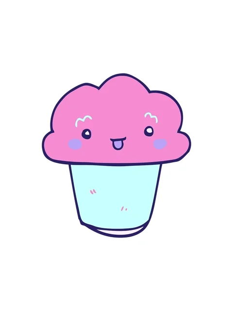 Shine light effect animation of fun cartoon cupcake with face Stock Footage 324103798