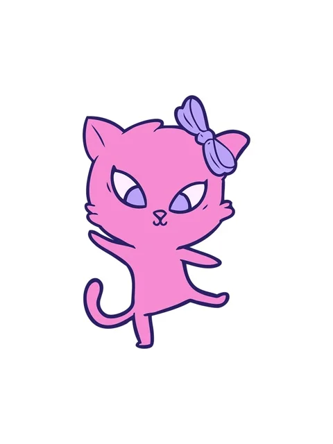 Shine light effect animation of  fun drawing of cartoon cat Stock Footage 324343356
