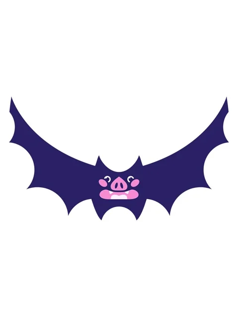 Shine light effect animation of a fun cute halloween bat Stock Footage 324360296
