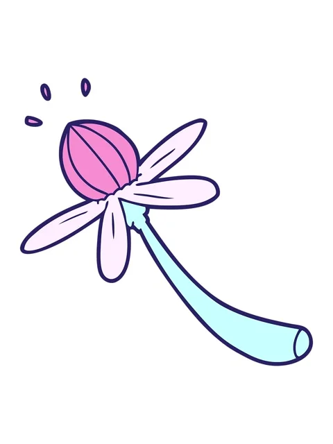 Shine light effect animation of fun quirky flower drawing Stock Footage 324410616