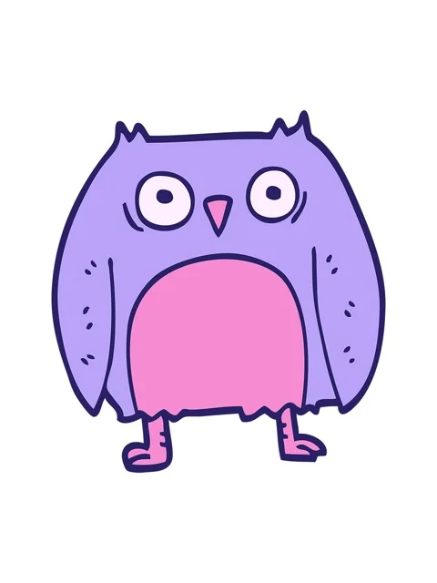 Shine light effect animation of funny cartoon doodle owl Stock Footage 324088467