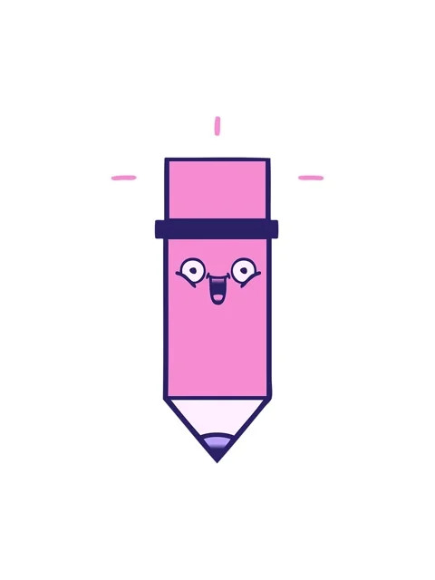 Shine light effect animation of gradient shaded cartoon of a pencil Stock Footage 324247662