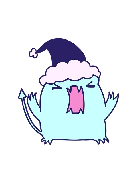 Shine light effect animation of hand drawn christmas cartoon of kawaii devil Stock Footage 324087730