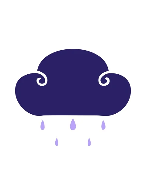 Shine light effect animation of hand drawn quirky cartoon rain cloud Stock Footage 324164477