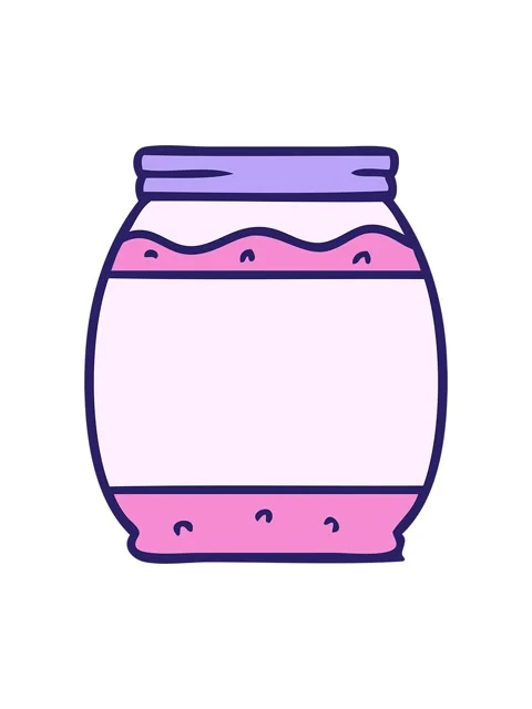 Shine light effect animation of hand drawn doodle of a strawberry jam Stock Footage 324463937