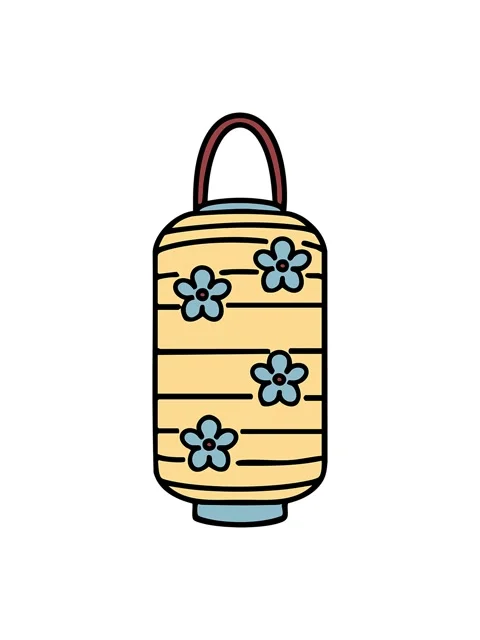 Shine light effect animation of japanese paper lantern with floral pattern Video stock 324177631