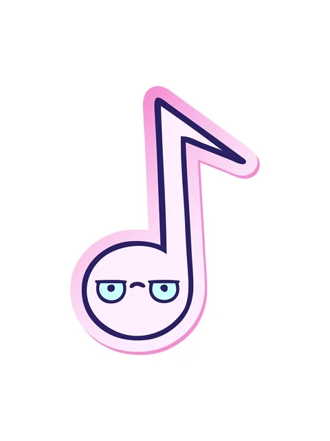 Shine light effect animation of sticker of a cute cartoon musical note Stock Footage 323598516
