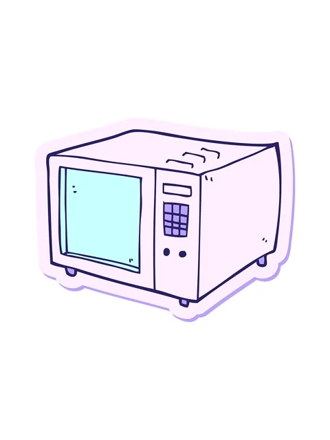 Shine light effect animation of sticker of a cartoon microwave Stock Footage 324182515