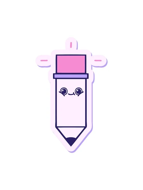 Shine light effect animation of sticker of a cute cartoon pencil Stock Footage 324397308