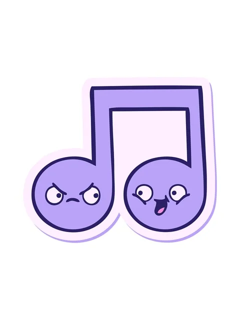 Shine light effect animation of sticker of a cartoon musical note Stock Footage 324487003