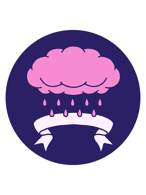 Shine light effect animation of tattoo style icon with banner of a cloud ra.. Video stock 323592479