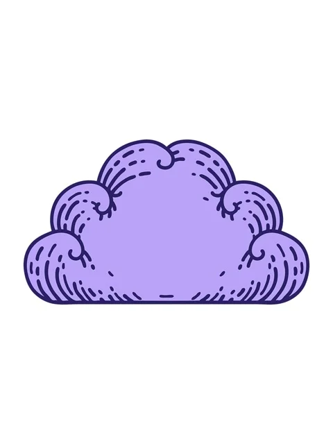 Shine light effect animation of tattoo in traditional style of a cloud Stock Footage 324482753