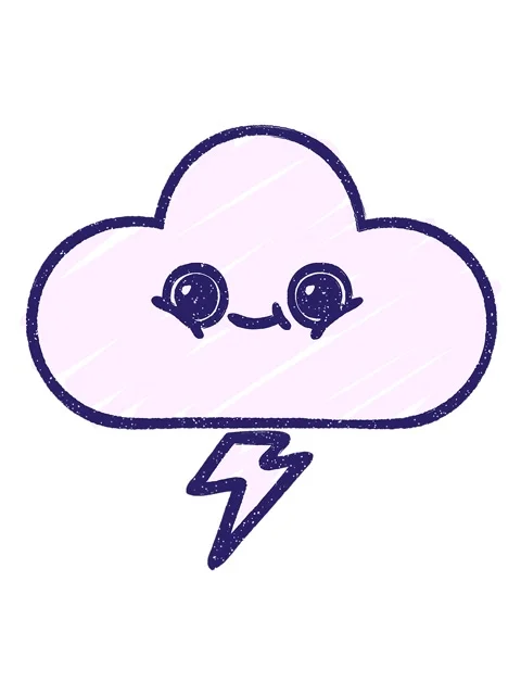 Shine light effect animation of Thunder Cloud Chalk Drawing Stock Footage 324340747