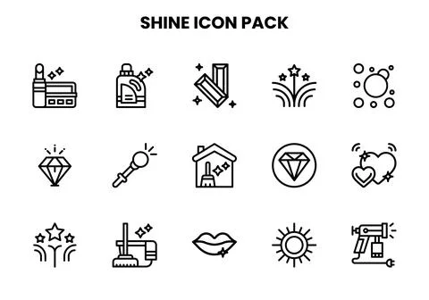 Shine Line Vector Icons Pack Stock Illustration