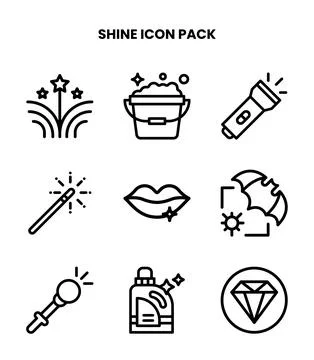 Shine Line Vector Icons Pack Stock Illustration