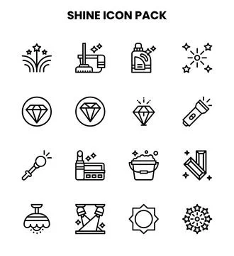 Shine Line Vector Icons Pack 스톡 일러스트
