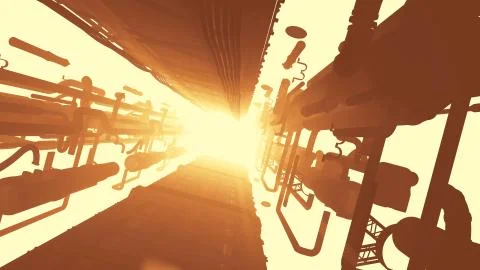 Shine Pipe Tunnel Stock Illustration