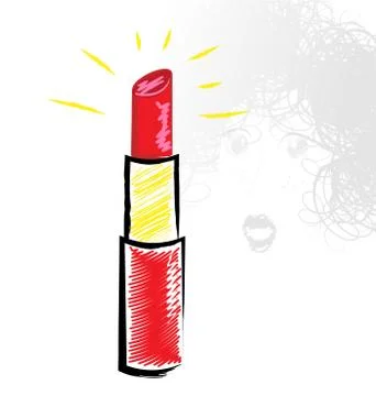 Shine of red lipstick Stock Illustration