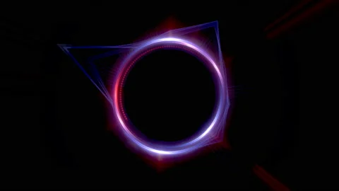 Shine ring background digital design element, 3d rendering loop animation 4K UHD Stock Footage 124118655