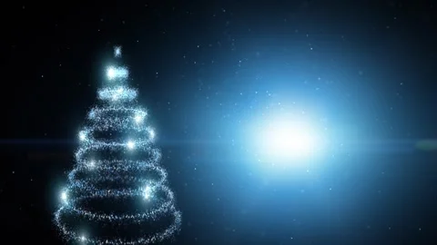 Shine seamless looping christmas tree copy space background Stock Footage 340237805