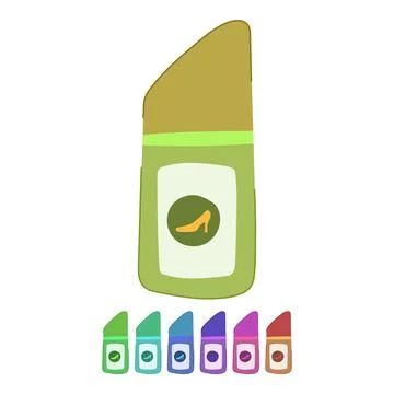 Shine shoe polish cream vector cartoon graphic Stock Illustration