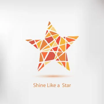 Shine like a star. Handdrawn star, vector element Illustrazione stock