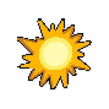 Shine sun pixel art vector illustration Stock Illustration