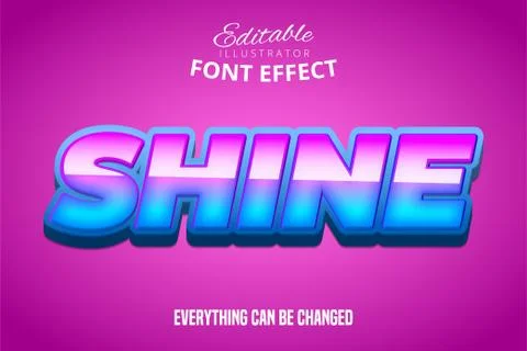 Shine text, editable font effect Stock Illustration