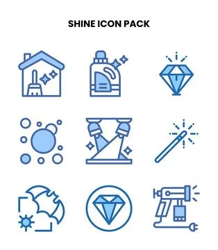 Shine Two Colour Icons Pack Stock Illustration