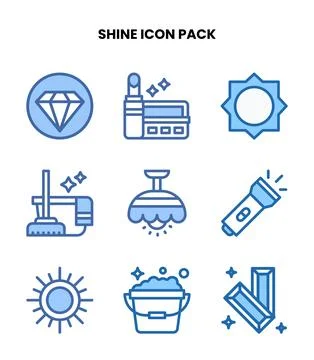 Shine Two Colour Vector Icons Pack Stock Illustration