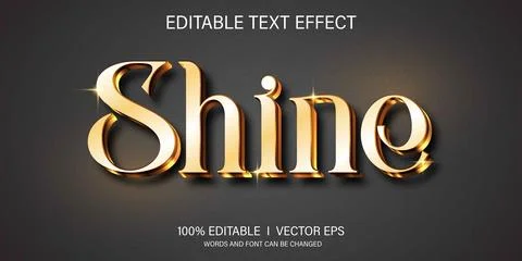 Shine vector text effect with modern style design Illustrazione stock