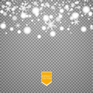 Shine white snowflake with glitter isolated on transparent background. Christmas Stock Illustration