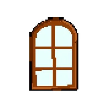 Shine window frame pixel art vector illustration Stock Illustration