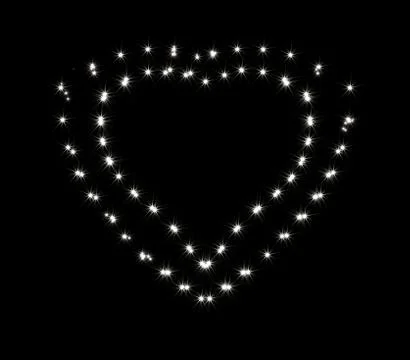 Shines and sparkles in the form of two romantic hearts Stock Illustration