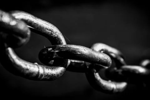 Shiney black and white chain Stock Photos