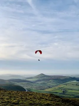 Shing Tor Paraglider Alone Stock Photos
