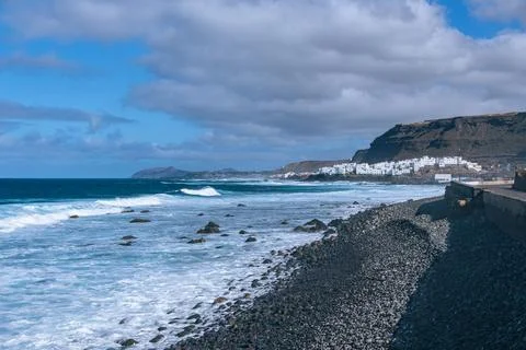Shingle Beach Close To El Roque Stock Photos